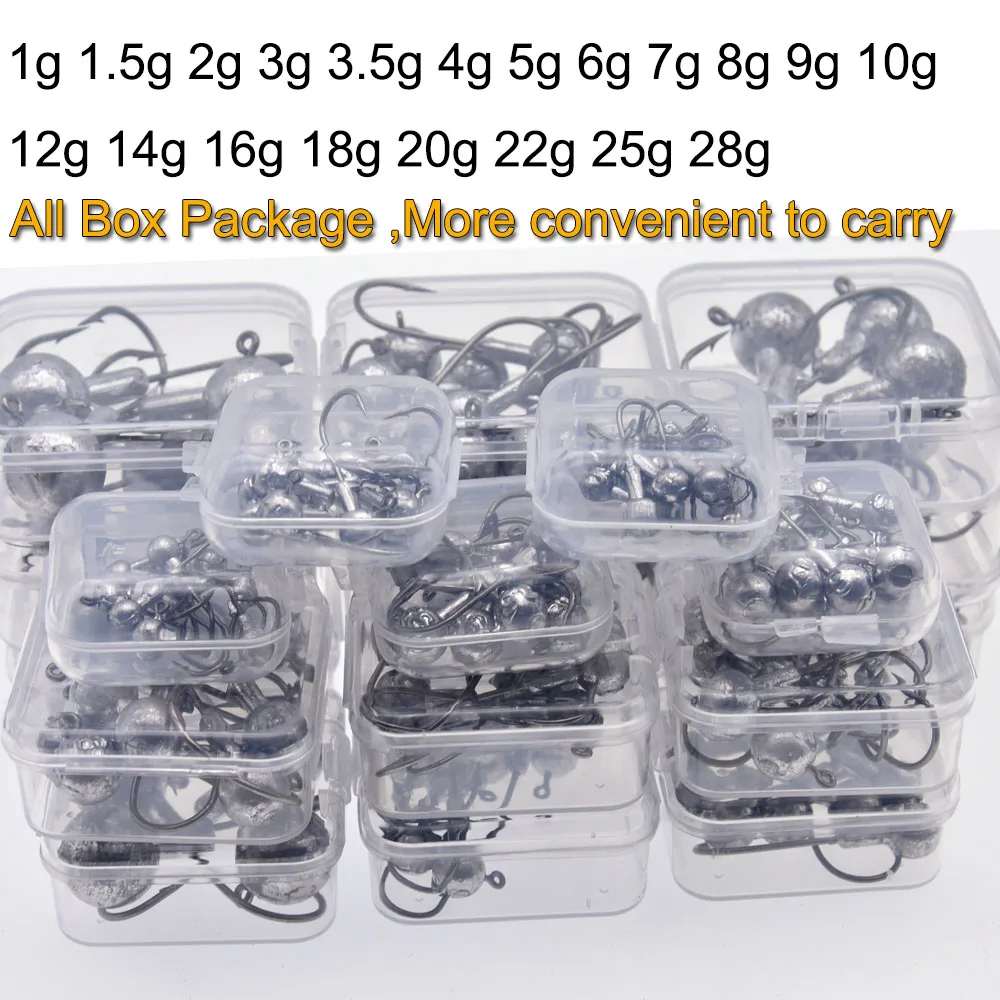 Têtes plombées MrLurion 1-20g - Plombs ronds pour leurres souples et pêche verticale jigging