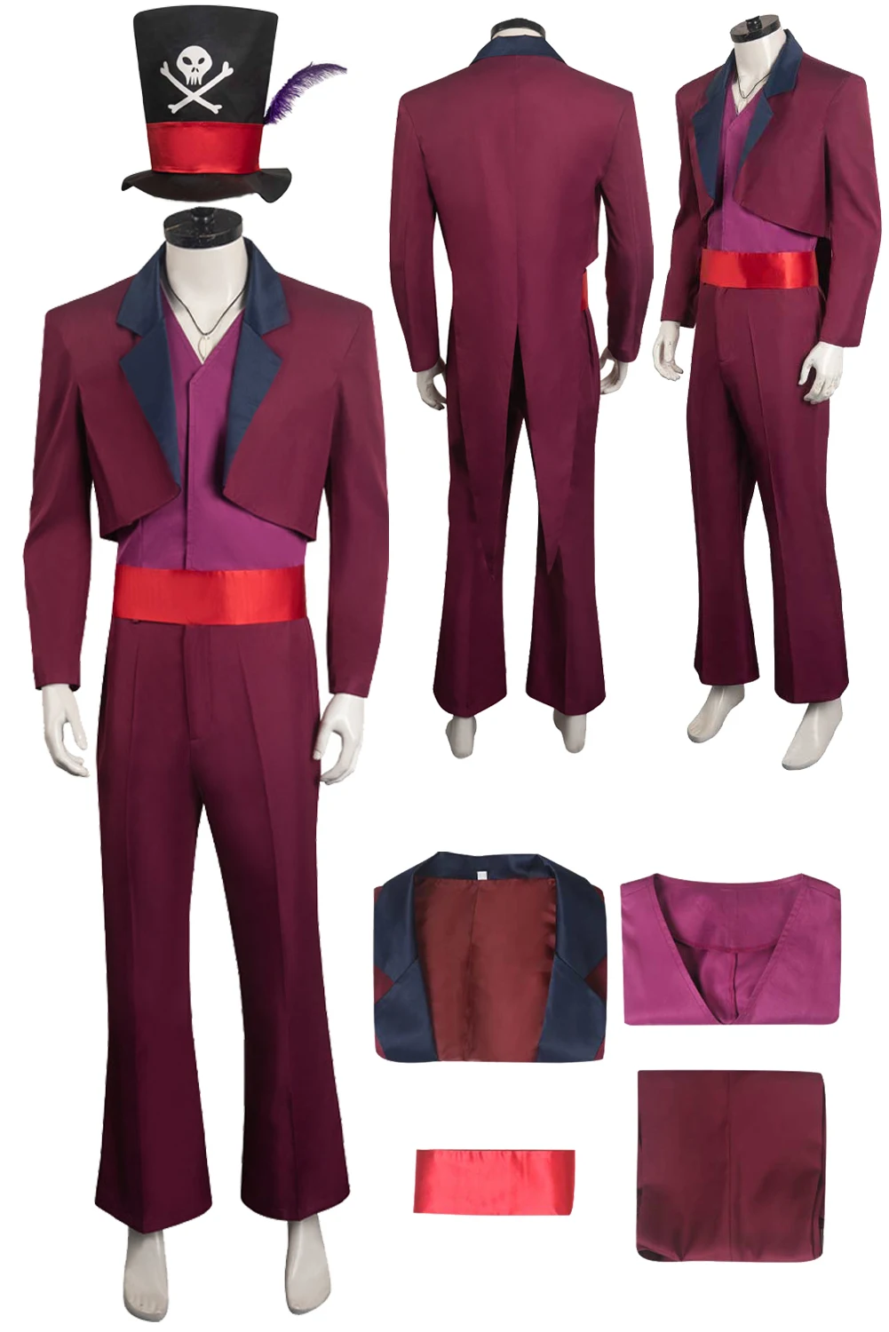 

Facilier Cosplay Role Play Anime Cartoon Movie The Frog Costume Disguise Adult Men Fantasy Male Fancy Dress Up Party Clothes