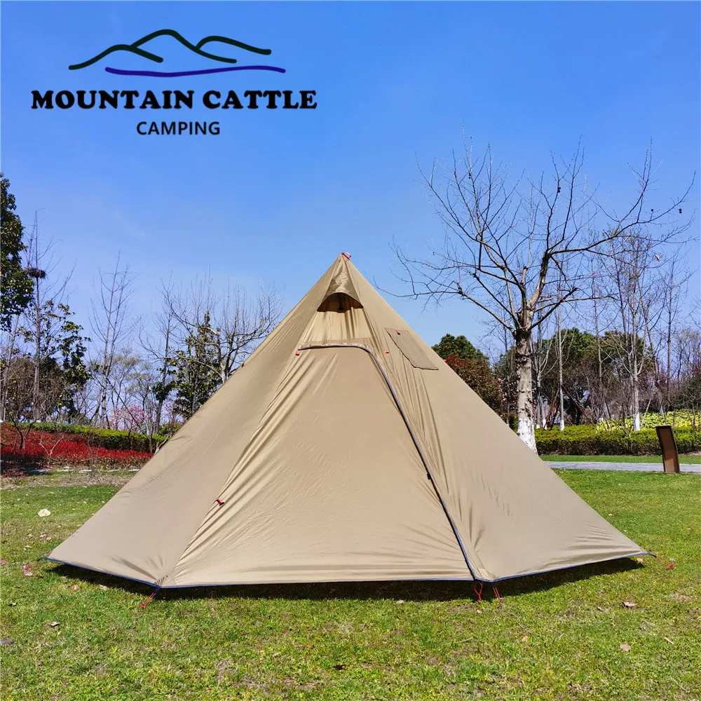 2-3 Person Winter Pyramid Tent Ultralight with Stove Jack Teepee Tent 400 Hight 2.2M Outdoor Camping Backpacking Hot