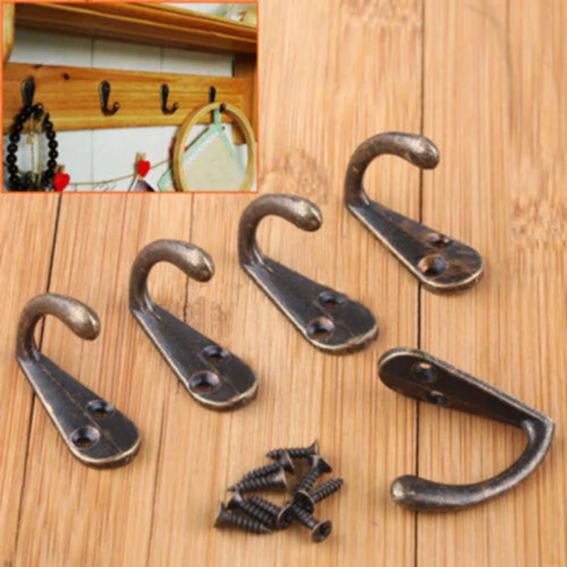 4-Pack Vintage Wall Hooks In Antique Copper – Decorative Coat Hooks For Bathroom, Entryway & Closet - View #5
