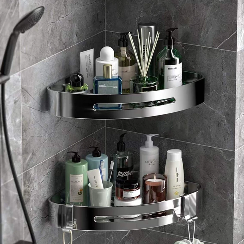 Bathroom Shelf Shampoo Shower Storage Rack Corner Shelf Aluminum