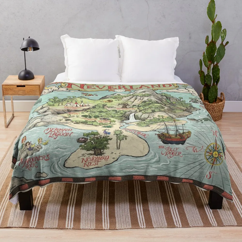 

Neverland Map Throw Blanket Sofas blanket for winter