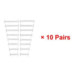 Pack of 16 Colorful Elastic No - Tie Silicone Shoelaces for Effortless Style (10 pairs - white)