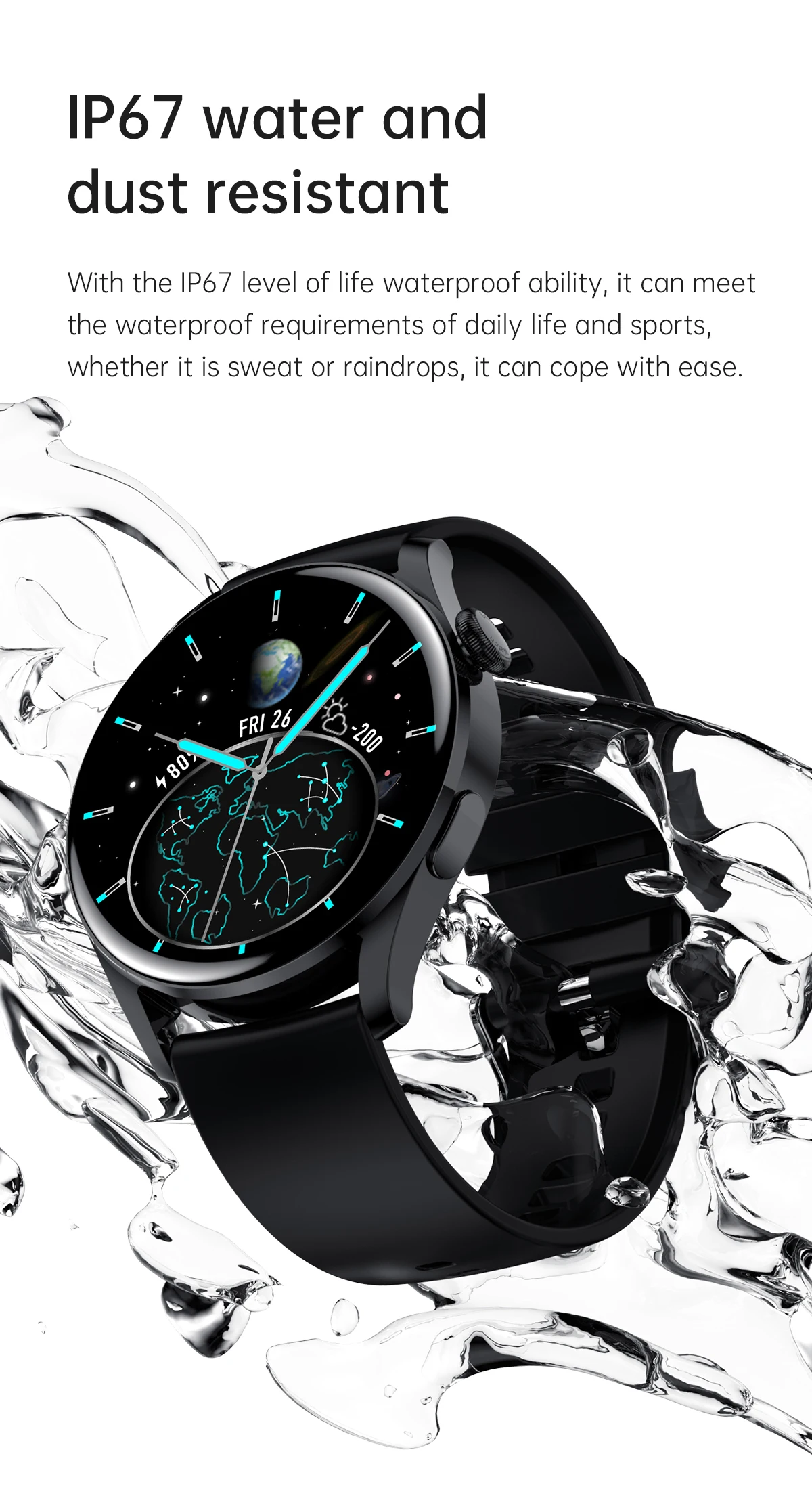 2022 Body temperature Bluetooth-compatibl calling Music control Heart rate Blood pressure  A variety of sports mode Smart watch