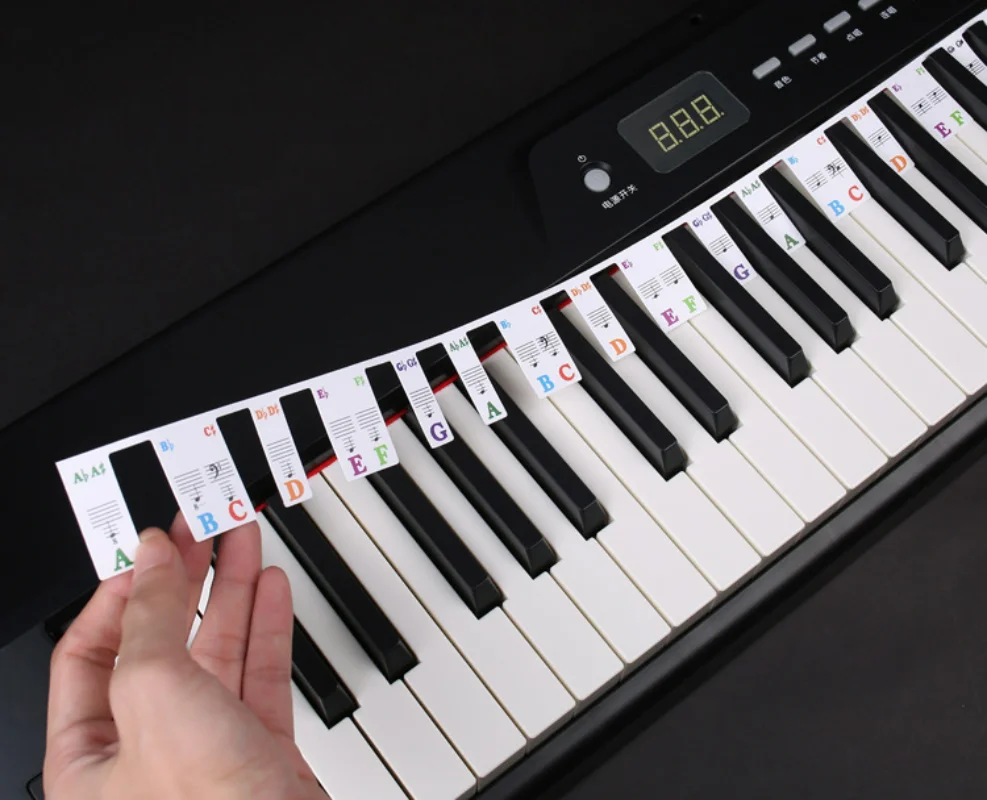 Étiquettes de notes de Piano amovibles, autocollants Non adhésifs  réutilisables en PVC, symbole de 88 touches, cadeaux pour enfants -  AliExpress