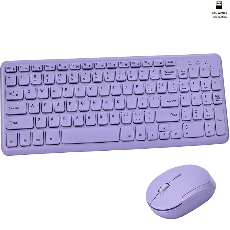 무선 인체공학적 키보드 마우스 콤보, 플러그 앤 플레이, 오목한 키캡, PC, 데스크탑, 노트북용, 2.4GHz