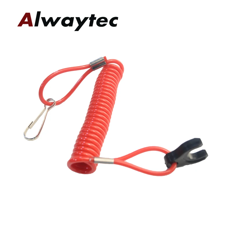 Red Boat Outboard Engine Ignition Emergency Kill Stop Switch Key Lanyard Rope Clip Hook Safety Tether  in Stock 