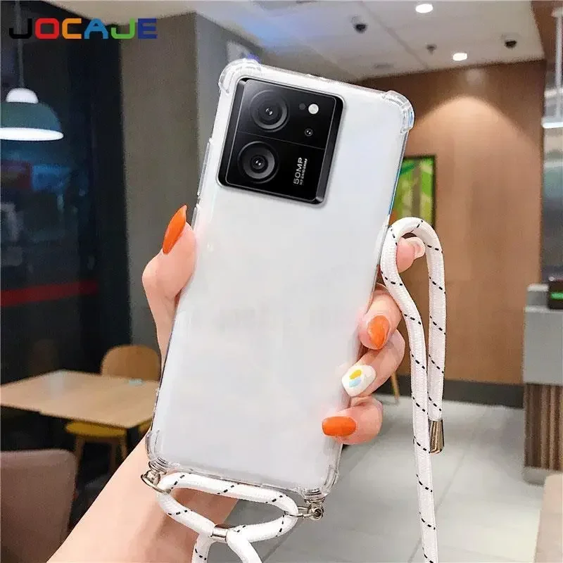 Transparent Shockproof Crossbody Lanyard Case