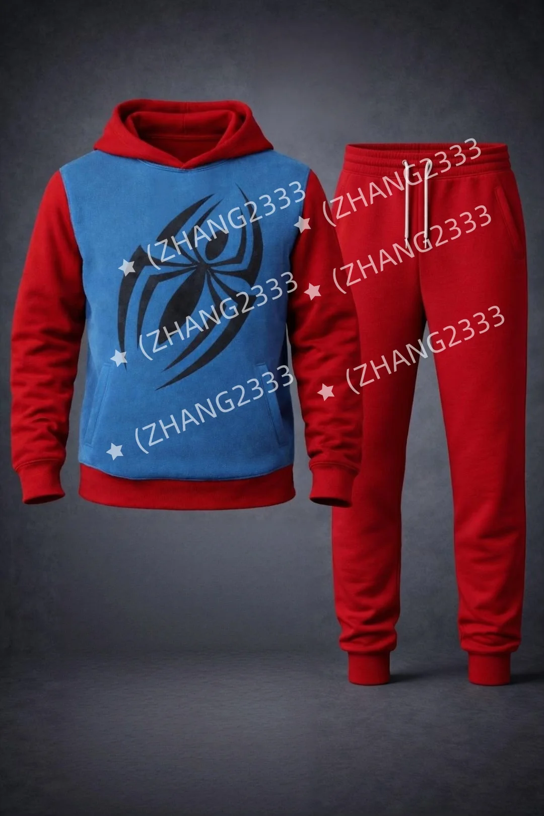 Trendiges neues Superhelden-Kostüm, Cosplay, Eltern-Kind-Freizeitinteraktion, Lauf-Sportbekleidung, leichter Herbst-Fleece-Hoodie mit Taschen