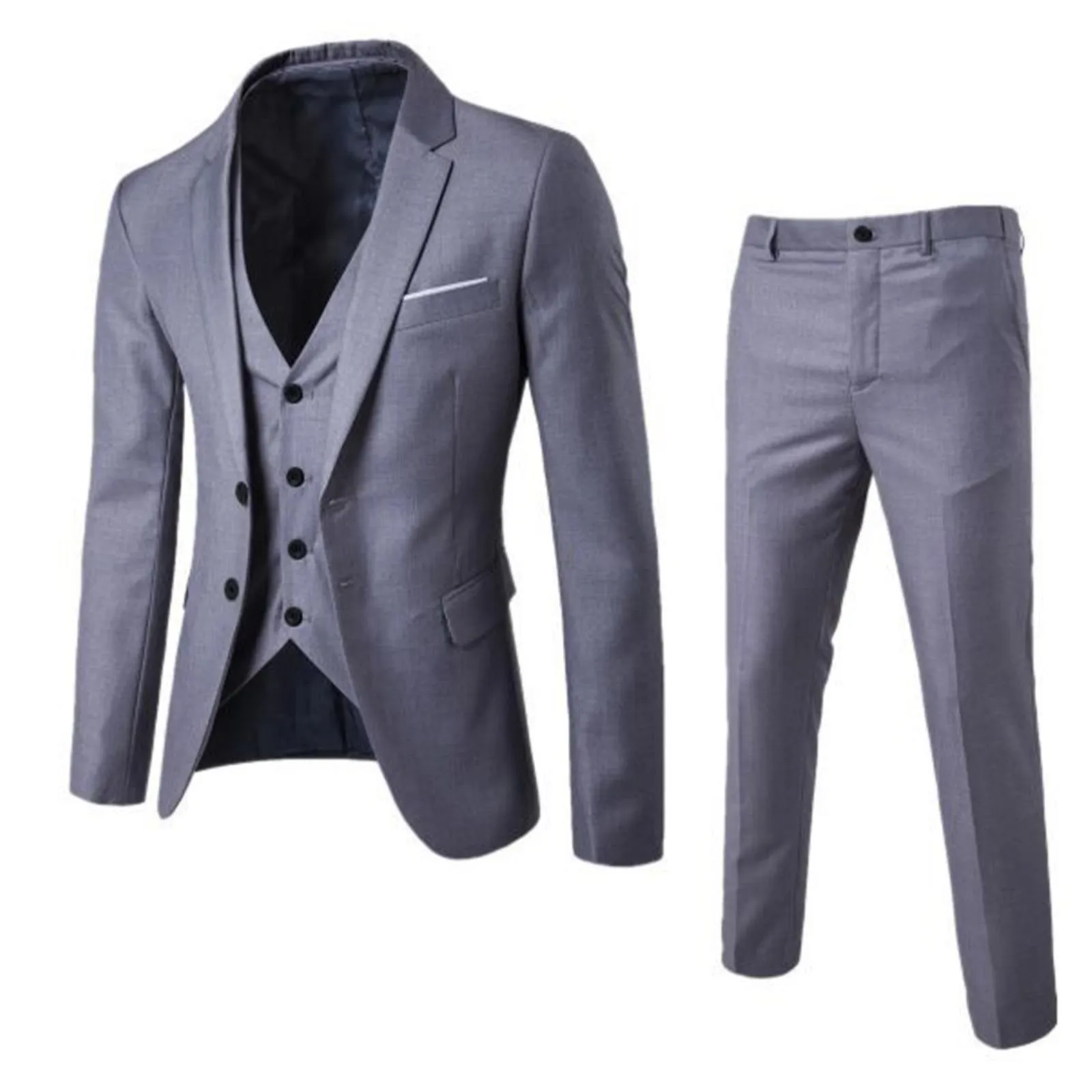 Formal Suit Men&rsquo;s 3 Piece Suit Jacket Vest Pants Patterned Clothes for Men