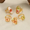 Freeteeme Trendy New Eternal Flower Ring For Women Stainless Steel Simple Open Size Rings Party Charm Jewelry Birthday Gift 5