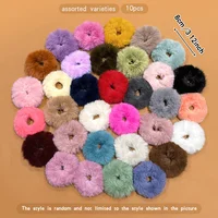 Anneaux de cheveux en peluche sélectionnés au hasard, simples et polyvalents, 10 couleurs, adaptés à un usage quotidien d'accessoires pour cheveux 5