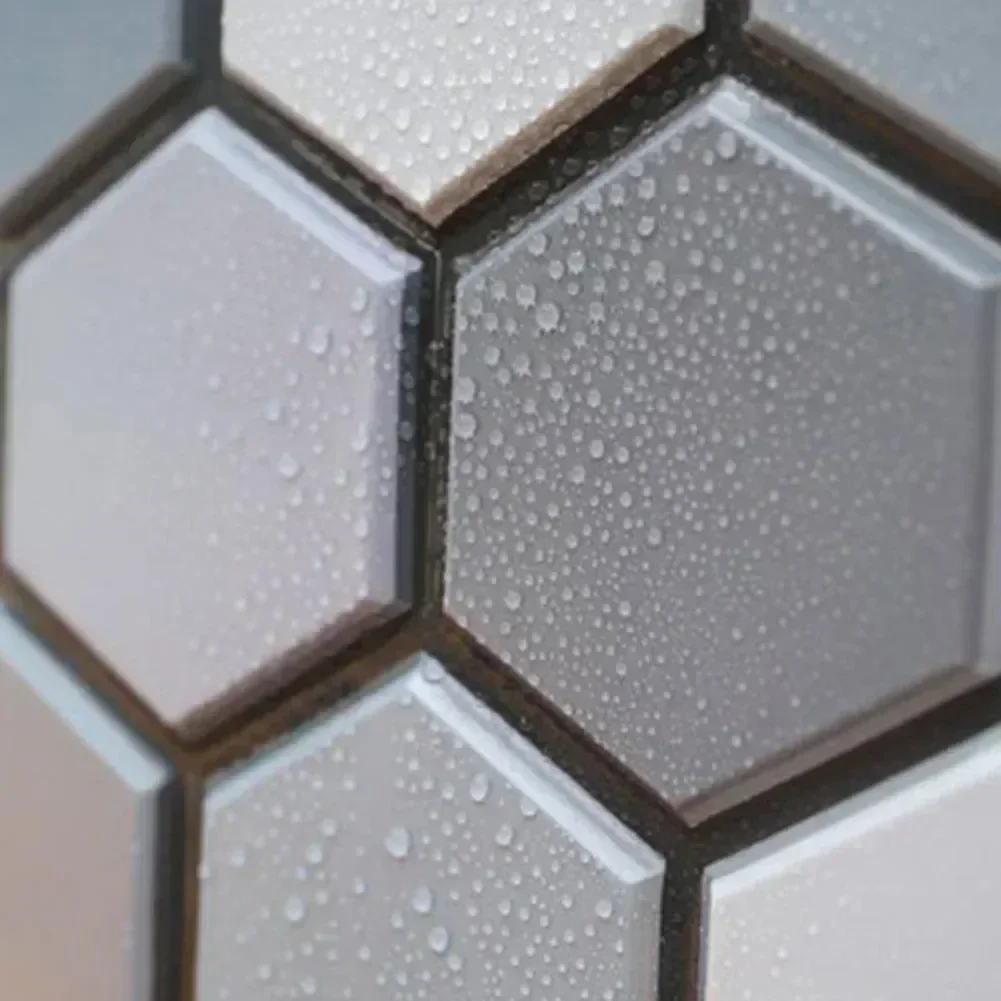 1pcs 3D Hexagon Self -Adhesive Wall Stickers Waterproof Anti-oil Tiles Mosaic Stickers Paper Kitchen Bathroom TV Backdrop