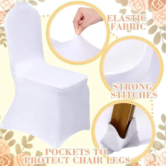 Ensemble de housses de chaise pliantes avec 10 housses extensibles, 10 ceintures de chaise en Satin, nœuds, ruban, protection de Banquet pour fête d'événement de mariage 2