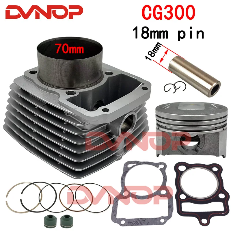 Engine Cylinder Kit Cylinder 70mm Piston Set For Zongshen CG300 18mm