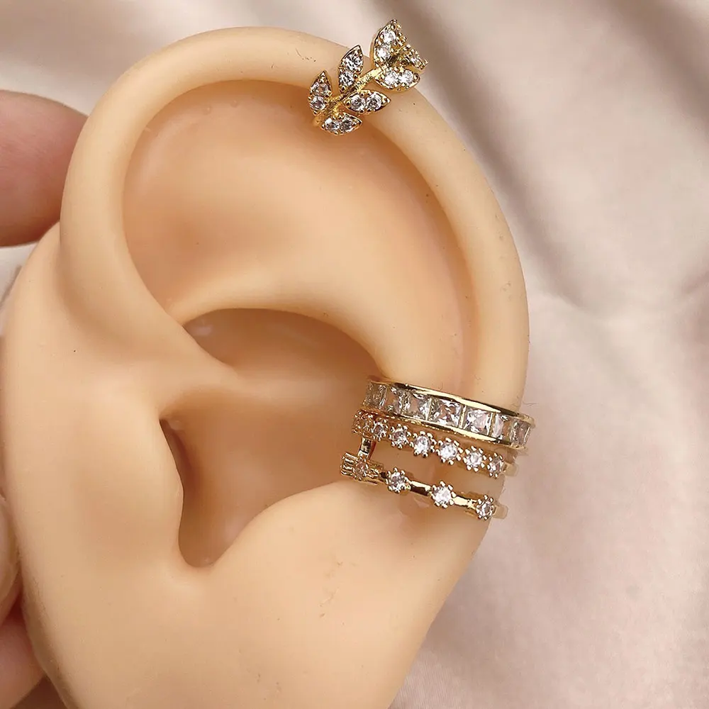 Ear Clip Earrings Clip Earrings Ear Clip 1Pc Fashion Zircon Cartilage Cuff Earring for Women Adjustable