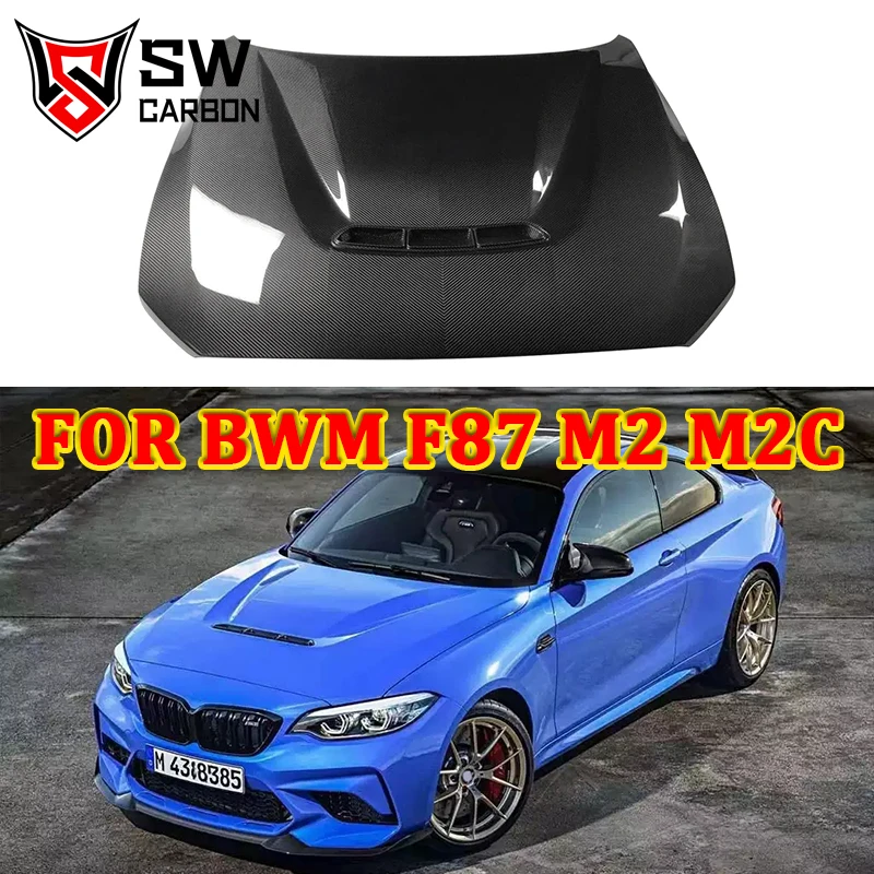 

Передний капот клапана двигателя из углеродного волокна в стиле CS для BMW F87 M2 M2C 2 серии F22 F23, передний выпуск двигателя из углеродного волокна