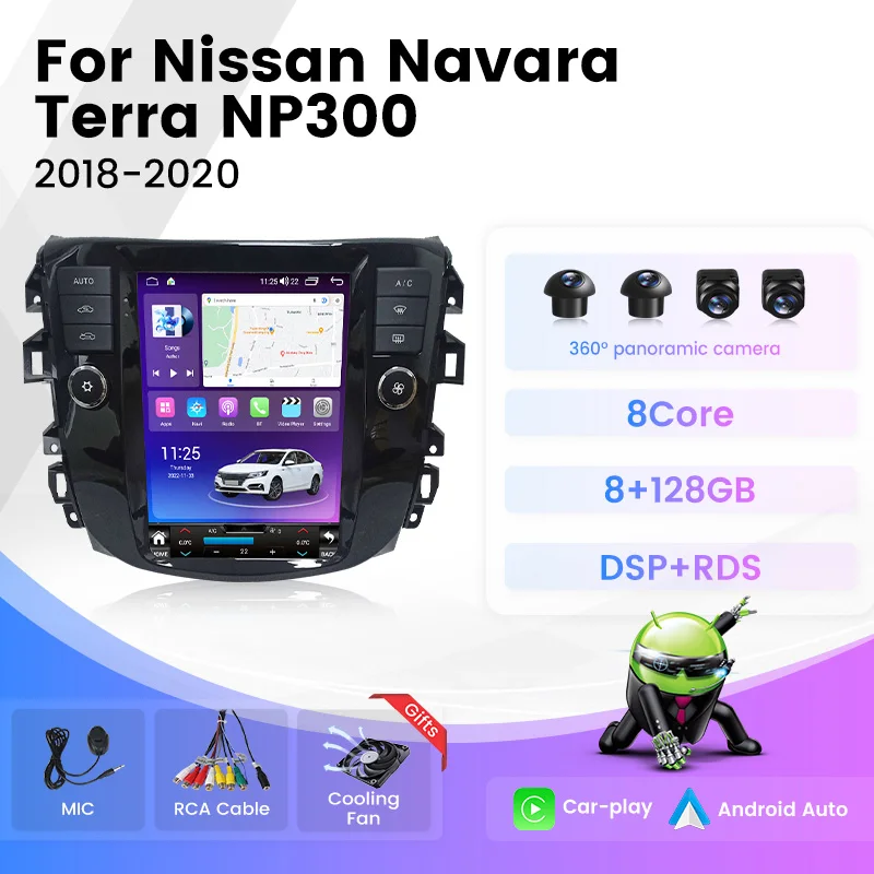 

Androoid 13 автомобильный радиоприемник для Nissan Navara Terra Frontier NP300 2018 2019-2022 навигация GPS навигация Мультимедиа Carplay стерео