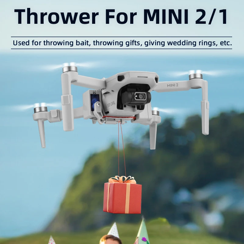 Description Picture 2 of itemAirdrop System For Mini 2 Drone Fishing Bait Wedding Ring Gift Deliver Life Rescue Thrower For DJI Mini 1/2/SE Drone Accessory