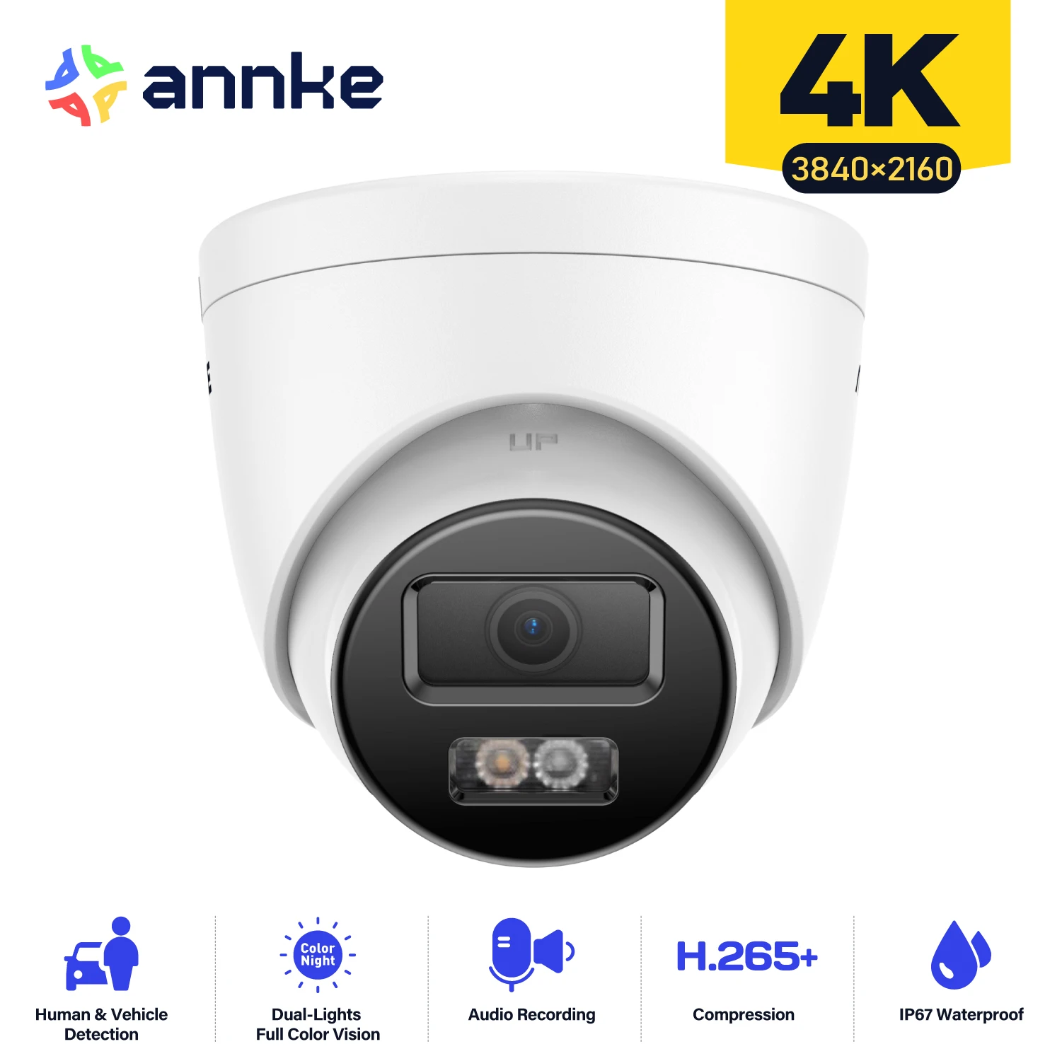 

ANNKE Ultra HD 8MP POE Camera Human Vehicle Detection Outdoor Security Network EXIR Night Vision Email Alert PoE IP Camera 4MM