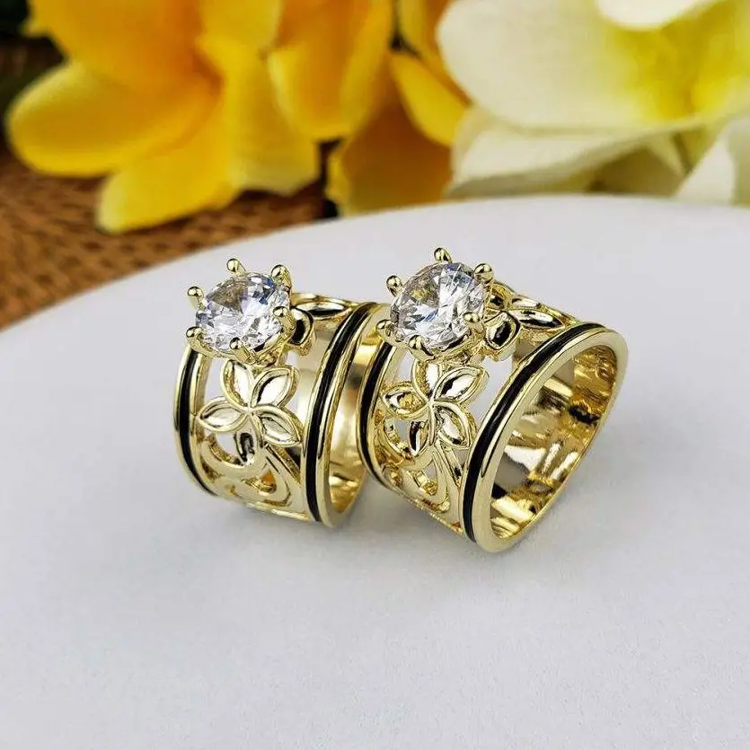 2022 New Trendy Hawaiian Hamilton Plumeria Tribal Large Size Band Rings Per Uomo Donna Samoan Bohemia Polynesian Tonga Jewelry