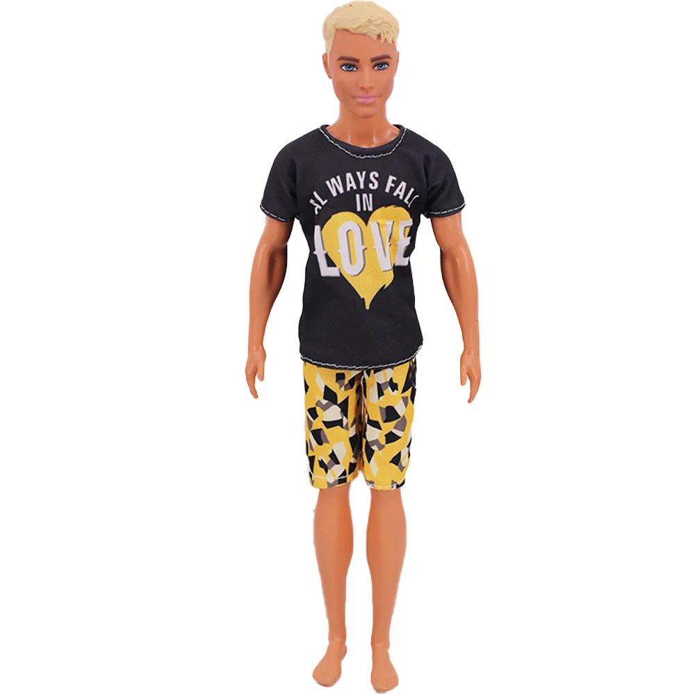 Handmade Ken Doll Clothes T-shirt + Trousers For Ken Doll Accessories Fashion Daily Clothing Toys For Gils Birthday Gifts 4