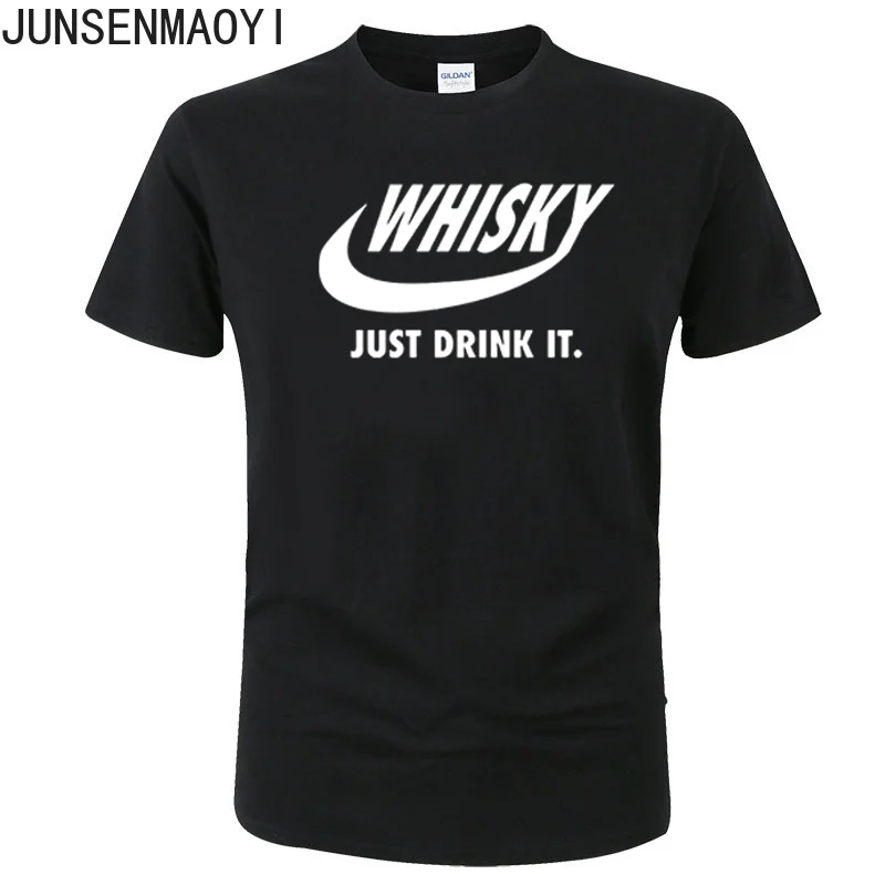 

Summer Novelty Drink Whisky T Shirt Man Casual Short Sleeve O-Neck Fashion Hip Hop Cotton Crewneck Big Size Whiskey Men Tee Tops