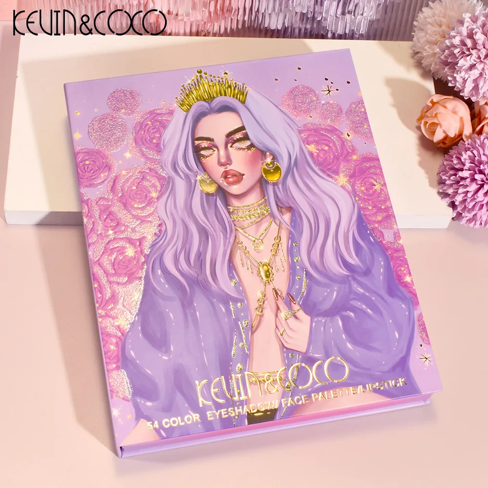 

Kevin Coco 54 Color Eyeshadow Palette Beautiful Girls Makeup Plate Eyeshadow Lipstick Korean Glitter True Beauty Maquillage Kit