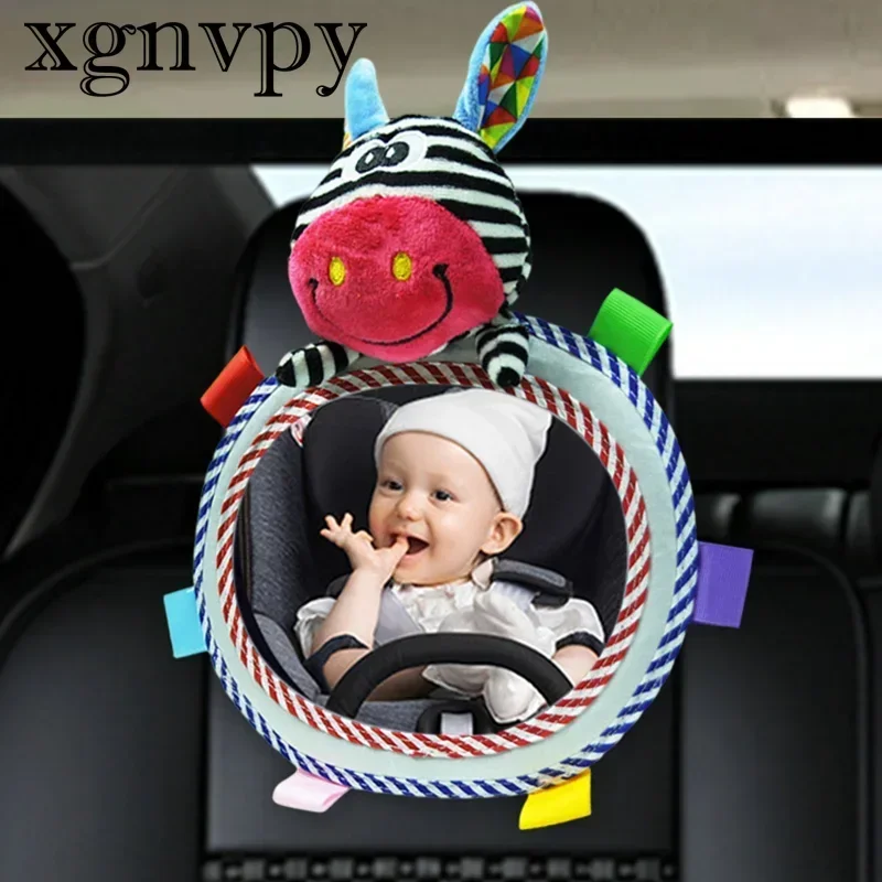 Baby Car Rear Seat Mirror Adjustable Rear View Plush Cartoon Animal Mirror Stroller Baby Toys Facing xgnvpy