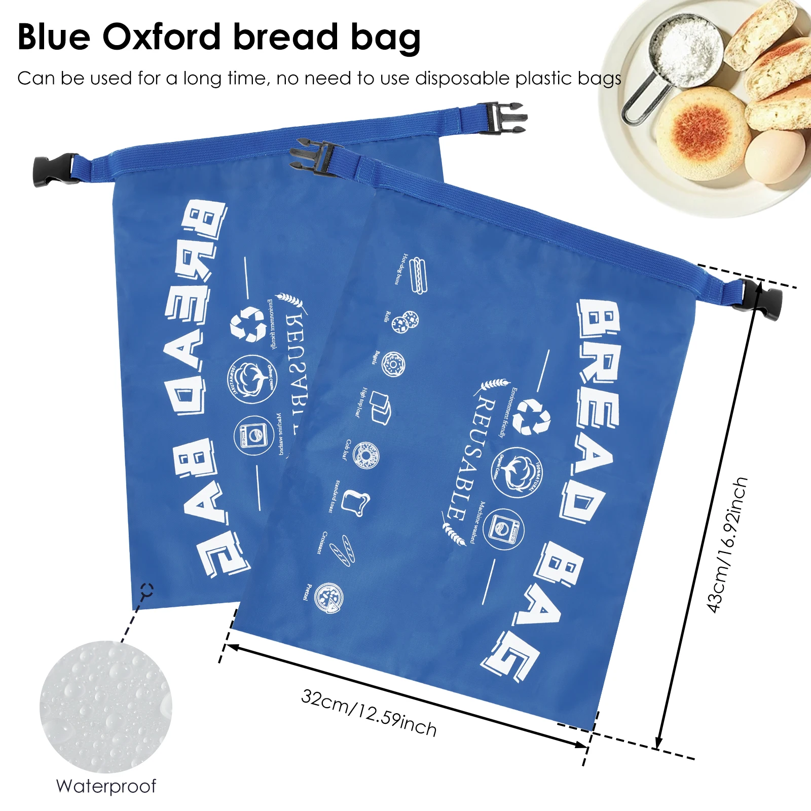 Linen Bread Storage Bags with Zipper Closure for Kitchen