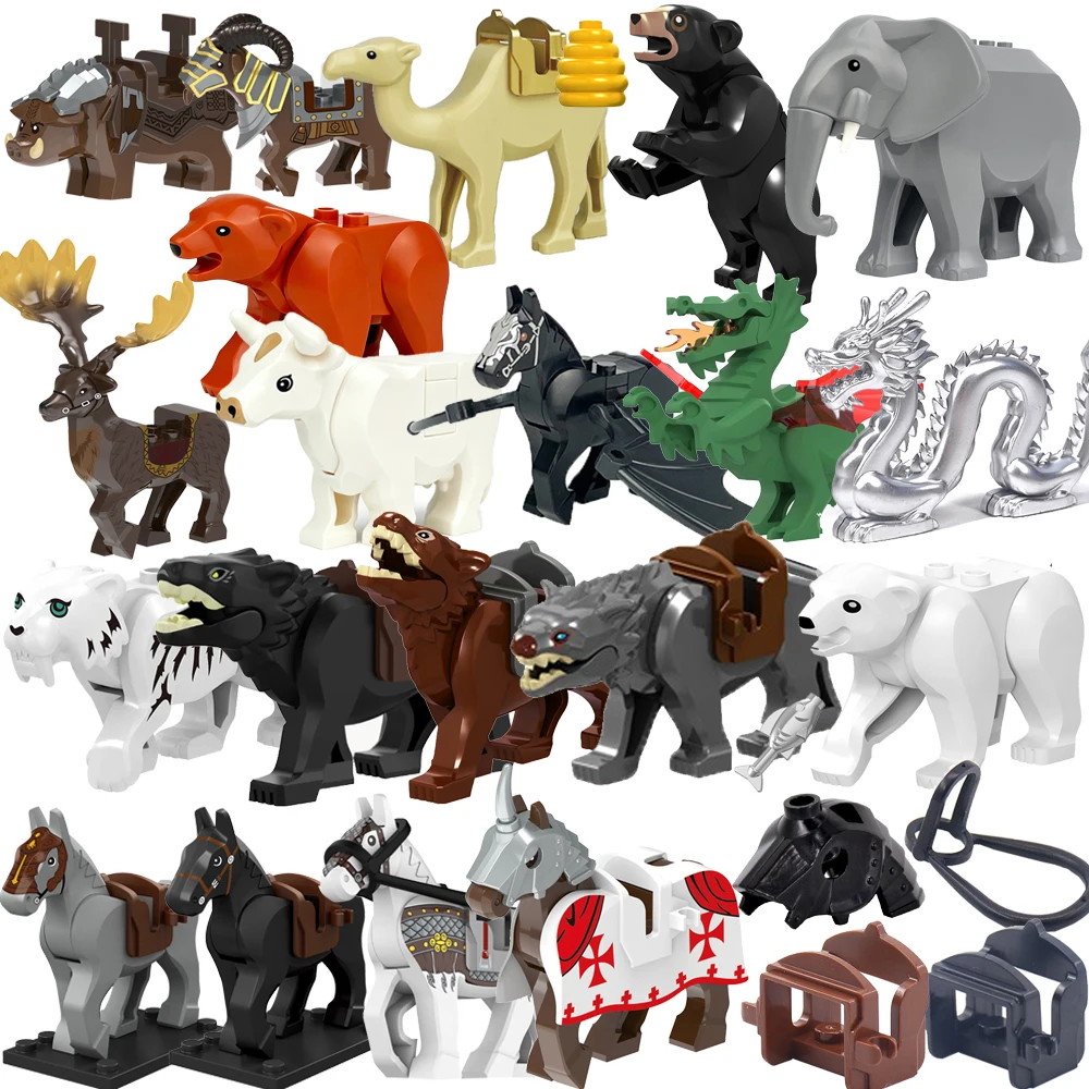 Medieval Animal Toy Building Block Set - Decorative Knight War Collection