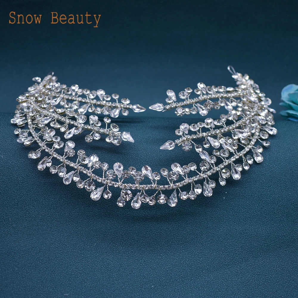 DZ035 Rhinestone Bridal Headband Bride Tiaras and Headdresses Crystal Wedding Hair Accessories Pageant Tiara Bride Hair Ornament