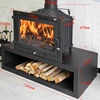 Fireplace Home Living Room Decorating Warming Cast Iron Villa Built-In Wood-Burning Flame Heating Stove 6