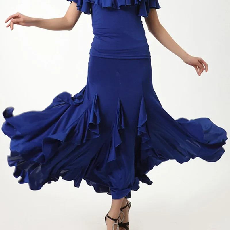Flamenco Skirt Latin Salsa Ballroom Dance Dress For Women Spain Dancing Skirt