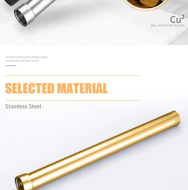 Description Picture 3 of itemShower Extension Rod Bathroom 30cm Round Bath Rail Bar Wall Mount Slide Tube Pole Stainless Steel Showers Spare Part Accessories