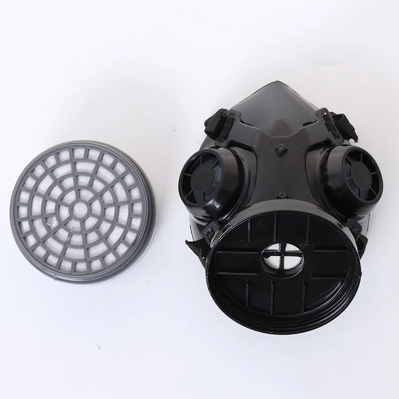 新しいハーフフェイス黒ガスマスク呼吸器天然ゴム作業安全マスク研磨