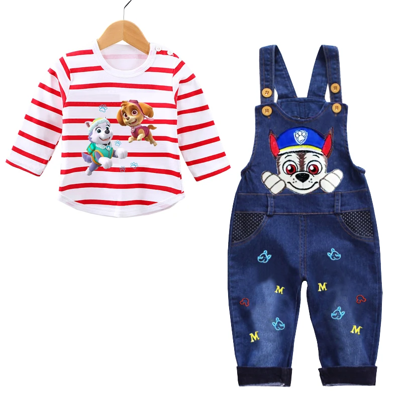 thumbnail image 1 of Conjunto de ropa de 2 uds para bebé recién nacido de 0 a 3 años, camisa de manga larga de la Patrulla Canina, mono, pantalones, conjunto infantil para niño pequeño, 1 of 5