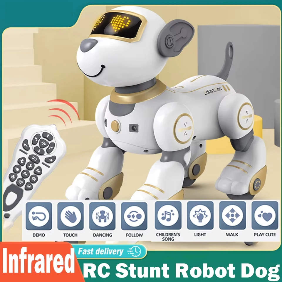 Programmeerbare Robothondenspeelgoed Set Met Afstandsbediening, Doe Het Zelf Gebouwkit Met LED Verlichting, Stengel Educatief Speelgoed Voor Kinderen Van 16,95 € | DHgate