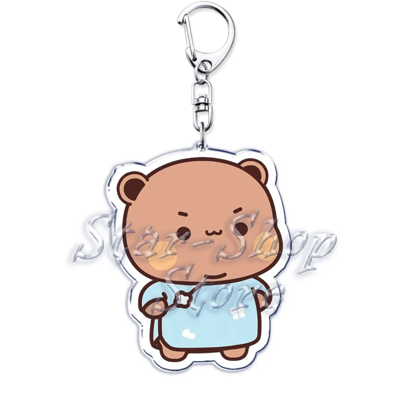 Bubu Dudu Rose Love Schlüsselanhänger Paar Bär Panda Acryl Schlüsselanhänger für Zubehör Tasche Anhänger Schlüsselanhänger Schmuck Fans Liebhaber Geschenke – Detail 13