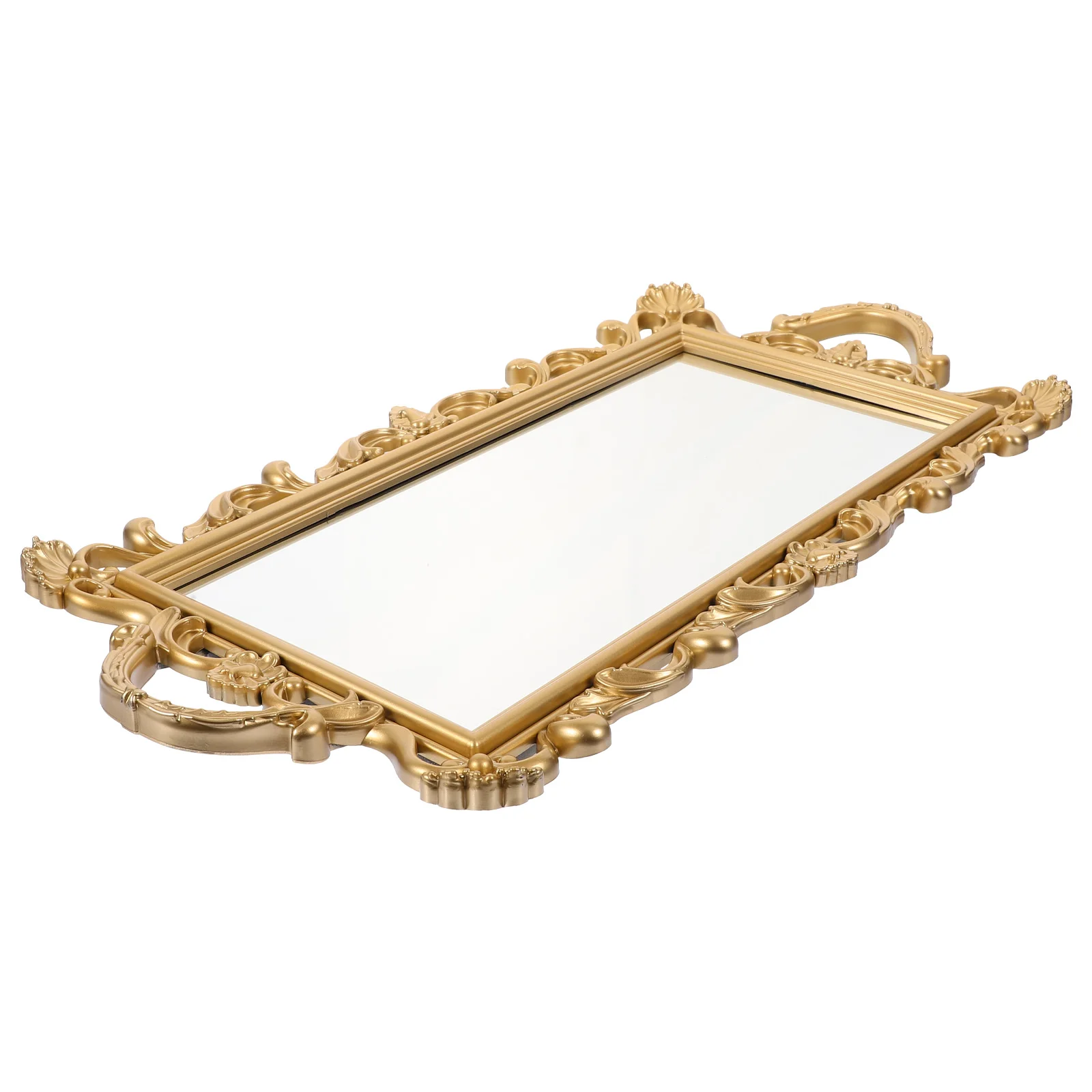 

Embossed Trays Decorative Plate Coffee Table Organizer Crystal Makeup Glass Resin Snacks Storage Nordic Style Retro Miss