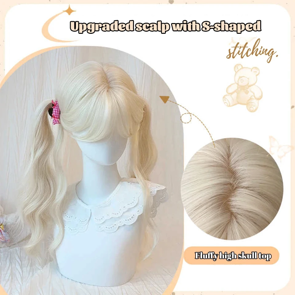 Blond Synthetic Hair Wig for Women Daily Party