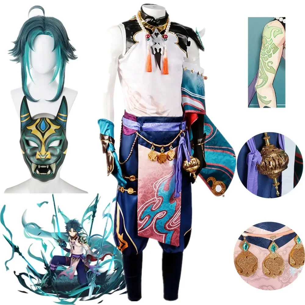 

Xiao Cosplay Costume Cosplay Anime Xiao Full Set Xiao Wig Mask Tattoo Sticker