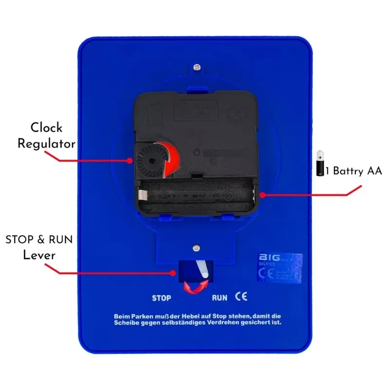 Blue Digital Parking Timer Disc - LCD Display with Magnetic Base for Car Dashboard, Adjustable Arrival Time Tool for Parking
