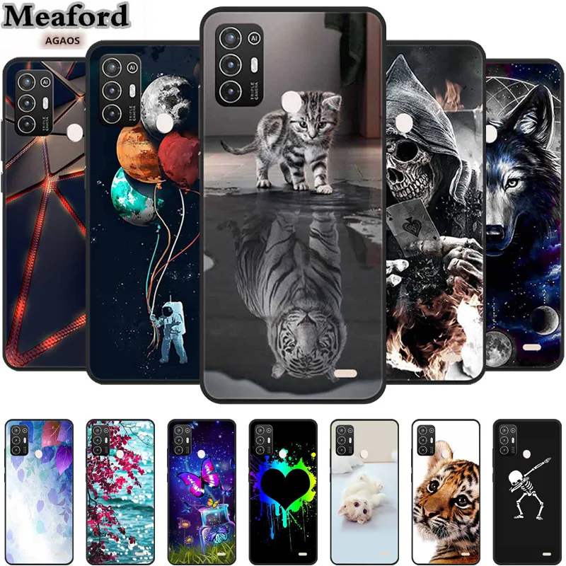 Per Zte Blade A52 Custodia Flower Silicone Cover Posteriore Morbida Per Zte Blade A52 A 52 Zte A52 Fundas Antiurto Tiger Cute Coque