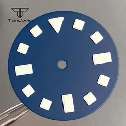 Matte Finish 29mm Watch Dial with Green Luminous Details in Blue/Black/Green - Fit NH35 NH36 NH38 (Blue dial)