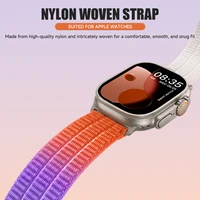 Bracelet en nylon pour Apple Watch Ultra 2 3 49mm 44mm 40mm 46mm 42 45mm, bracelet sport pour Apple Watch Series 11 10 SE3 8 9 2