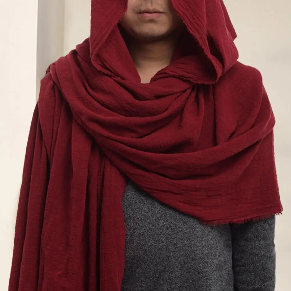 Men Scarf Vintage Soft Fabric Comfortable Breathable Solid Color Keep Warm Spring Male Hood Cloak Medieval Men Scarf Vintage Soft Fabric Comfortable Breathable Solid Color Keep Warm Spring Male Hood Cloak Medieval Costume for Banquet Mallzona