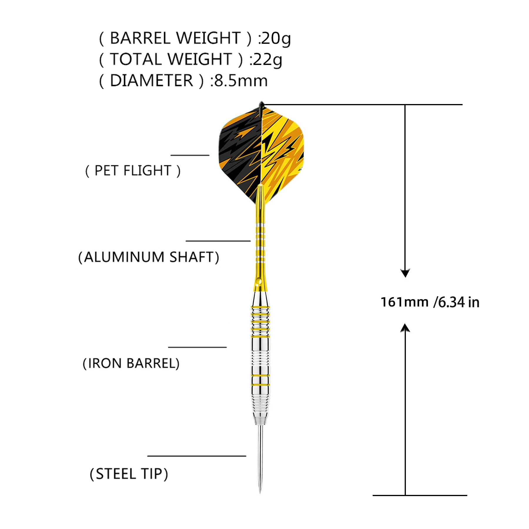 Professional Steel Tip Darts Set with Extra Flights and Accessories for Practice and Competition