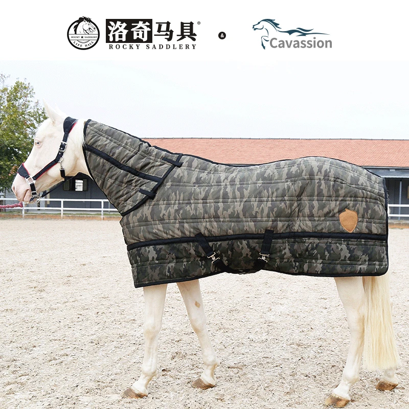 Camouflage Winter One-Piece Padded Horsecloth Scarf Detachable 3D Cutting Lodge Horse Harness Horse Rugs 말 관리용품