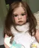BZDOLL 60cm Realistic 3D-Paint Skin Soft Silicone Reborn Baby Doll For Girl Cloth Body Long Hair Princess Toddler Alive 4